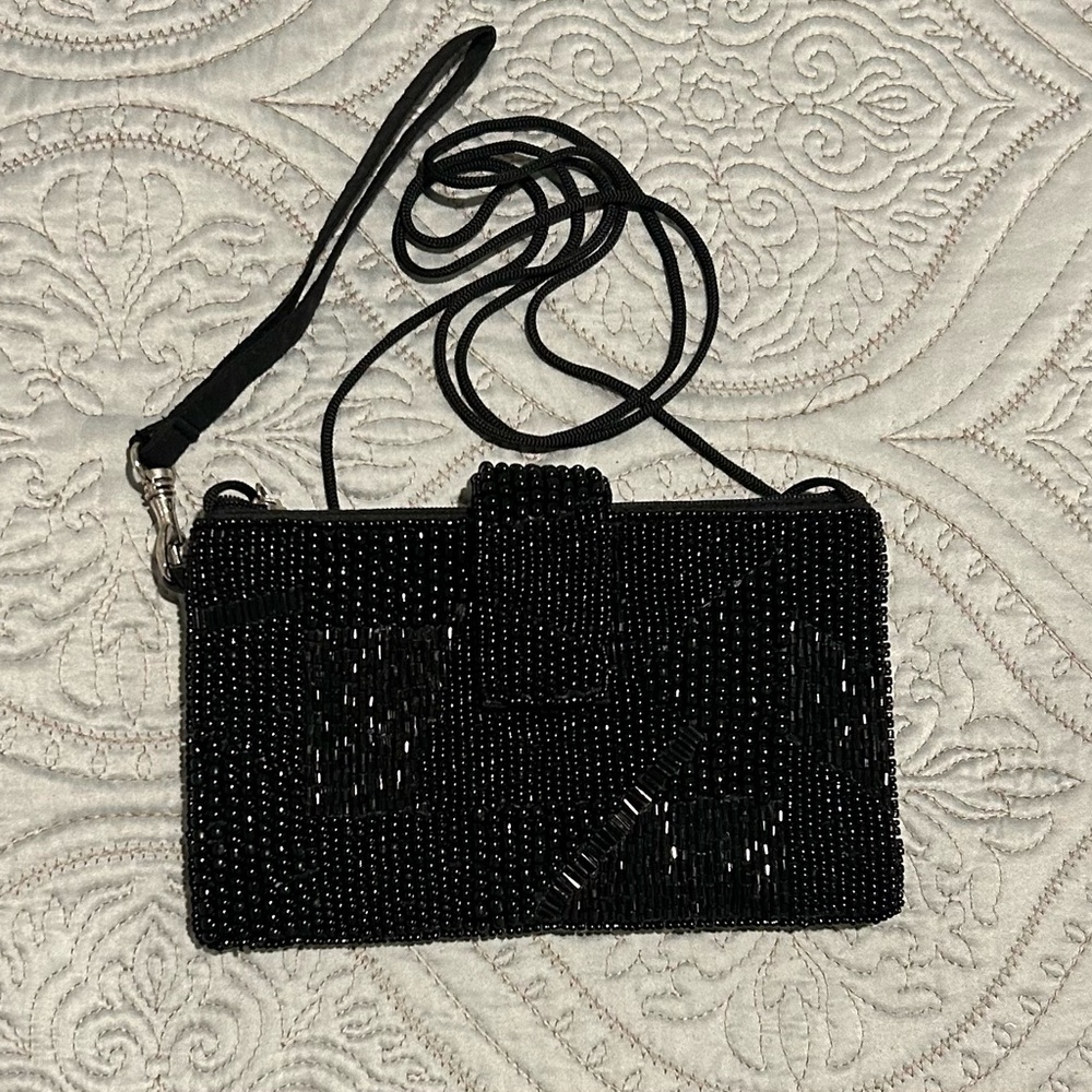 Source Unknown Black Beaded Wristlet